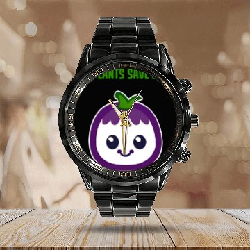 Discover Vegan, eat plants save lives Calendar Steel Band Watch