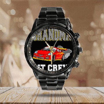 Discover Grandma Pit Crew Birthday Racing Car Theme Race Calendar Steel Band Watch