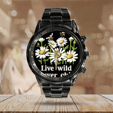 Discover Marguerites Daisy Summer Daisies Flower Garden Calendar Steel Band Watch