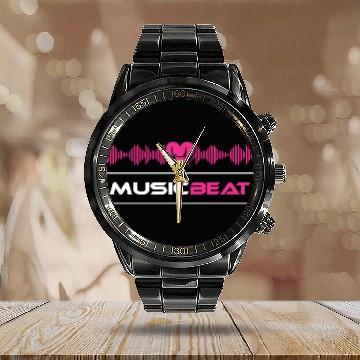 Discover Music beat Calendar Steel Band Watch