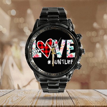 Discover Love Aunt Life Hippie Lover Calendar Steel Band Watch
