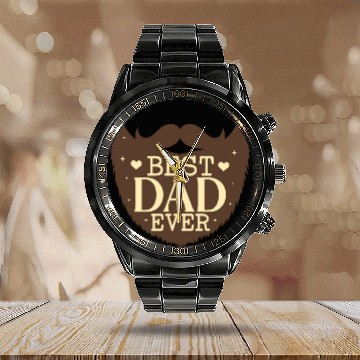 Discover best dad ever Calendar Steel Band Watch