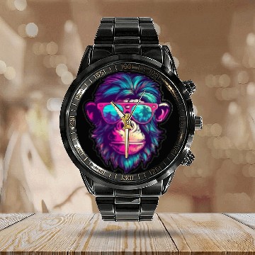 Discover Miami Sunglass Monkey - Embrace the Sun Calendar Steel Band Watch