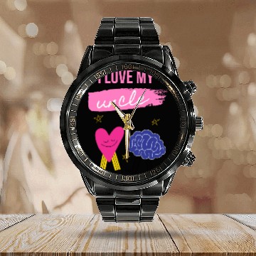 Discover I Love My Uncle s Brain Calendar Steel Band Watch