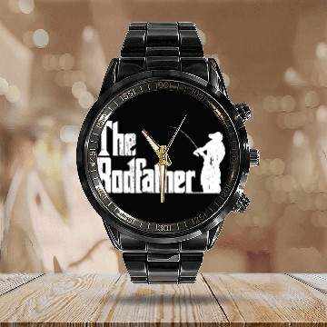 Discover Fishing The Rodfather Calendar Steel Band Watch