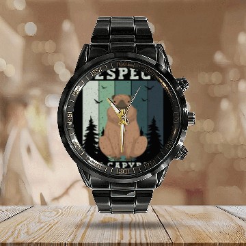 Discover Retro Respect The Capybara Capybara Lover Meme Calendar Steel Band Watch