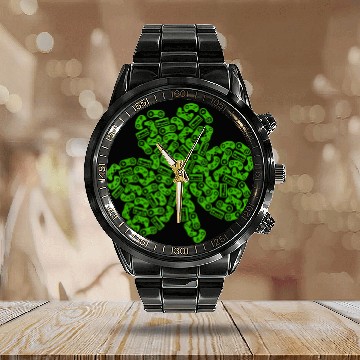 Discover Gamer Game Shamrock St Patric Day Irish Calendar Steel Band Watch
