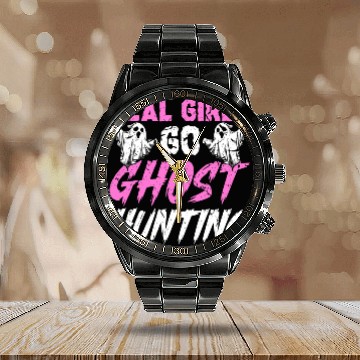 Discover Paranormal Investigator Girls Ghost Hunting Calendar Steel Band Watch