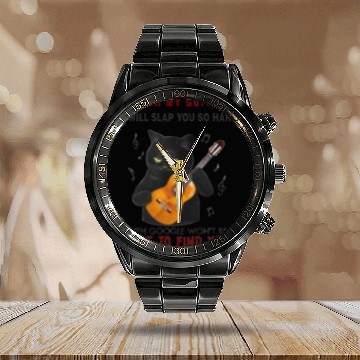 Discover Touch My Guitar and I will Slap You so hard Calendar Steel Band Watch