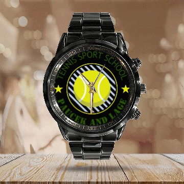 Discover tennis ball Calendar Steel Band Watch