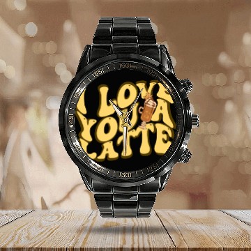 Discover I Love You A Latte Couples Romance Calendar Steel Band Watch