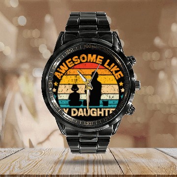 Discover Funny Awesome Like My Daughter Fisher Dad Calendar Steel Band Watch