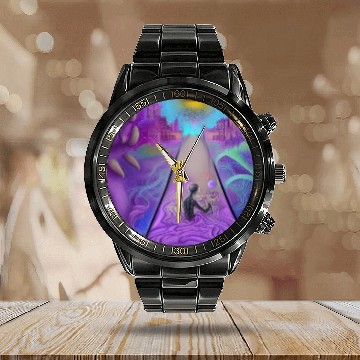 Discover Psychedelic imagination Who am I, where am I? Calendar Steel Band Watch