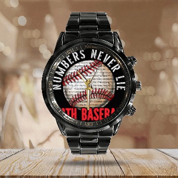 Discover Baseball Math Lover Mathematician Baseball Player Calendar Steel Band Watch