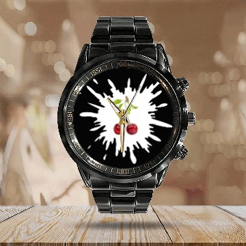 Discover A captivating cherry design Calendar Steel Band Watch