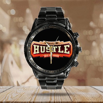 Discover Embrace the Hustle Rise and Grind nature Calendar Steel Band Watch