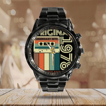 Discover Vintage 1978 Birthday Gift Calendar Steel Band Watch