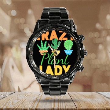 Discover Plants Plant Lady Gardener Calendar Steel Band Watch