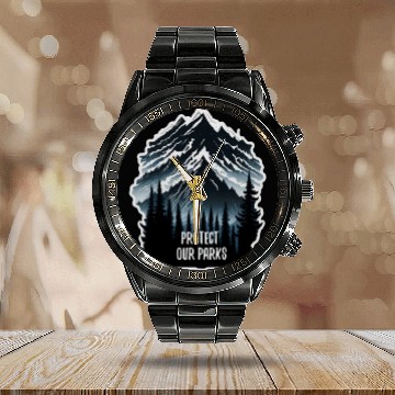 Discover Natur Wildlife Outdoor Forest Camping Hiking Calendar Steel Band Watch