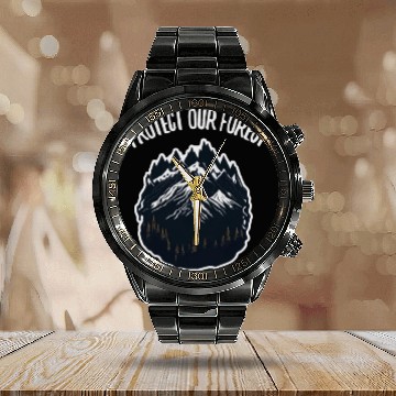 Discover Natur Wildlife Outdoor Forest Camping Hiking Calendar Steel Band Watch