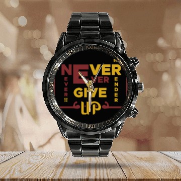 Discover Positive Energy Calendar Steel Band Watch - Never give up