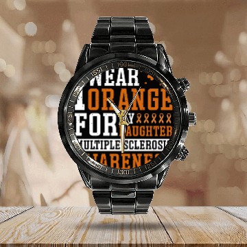 Discover I Wear Orange For My Daughter Multiples Sclerosis Calendar Steel Band Watch
