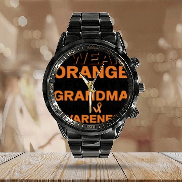 Discover I Wear Orange For My Grandma Multiples Sclerosis Calendar Steel Band Watch