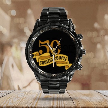Discover 50th Wedding Anniversary Husband Wife Marriage Calendar Steel Band Watch