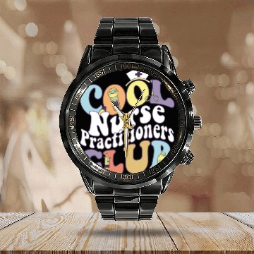 Discover Cool Nurse Practitioners Club RN Registered Nurse Calendar Steel Band Watch
