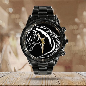 Discover Horse Equine Pony Calendar Steel Band Watch