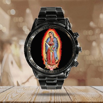 Discover Our Lady Of Guadalupe Virgin Mary Calendar Steel Band Watch