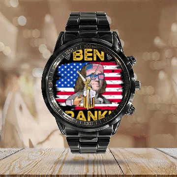 Discover Ben Drankin US President Independence Day Calendar Steel Band Watch