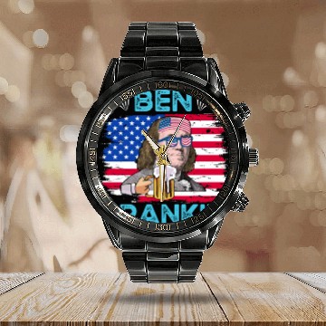 Discover Ben Drankin US President Independence Day Calendar Steel Band Watch
