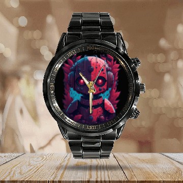Discover Ninja robot nice Calendar Steel Band Watch AI design