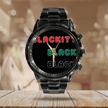 Discover Blackity Black Black Calendar Steel Band Watch