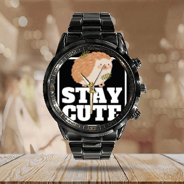 Discover DESIGNStay Cute Garden Hedgehog Calendar Steel Band Watch