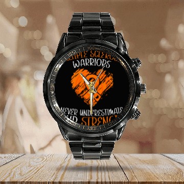 Discover MS Warriors Never Underestimate Our Strength Calendar Steel Band Watch