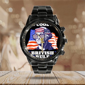 Discover George Washington Too cool for British rule USA Calendar Steel Band Watch