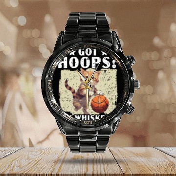 Discover Basketball Cat Basketball Player I Love Basketball Calendar Steel Band Watch