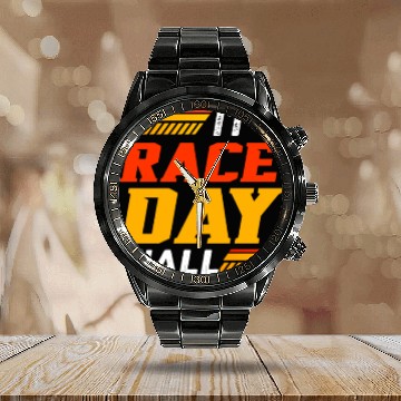 Discover It's Race Day Y'All Calendar Steel Band Watch