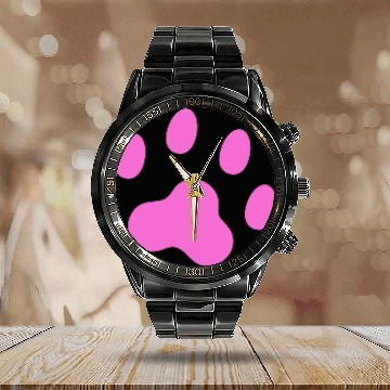 Discover Cat Lover Cat Paw cats clothing green Calendar Steel Band Watch