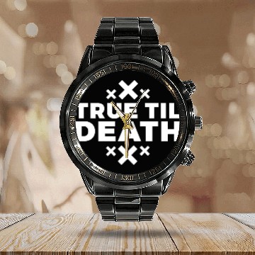 Discover True Til Death Straight Edge Hardcore Calendar Steel Band Watch