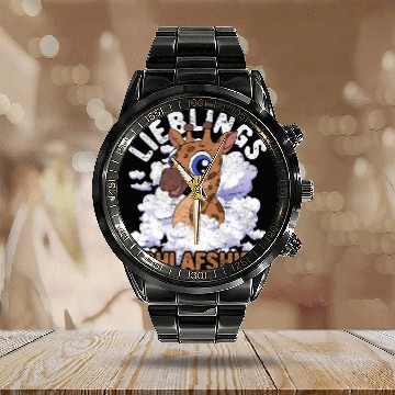 Discover Night owl giraffe gift favorite sleep Calendar Steel Band Watch