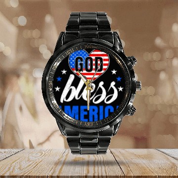 Discover God Bless America Independence Day Party USA Calendar Steel Band Watch