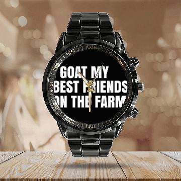 Discover I Goat My Best Friends On The Farm Calendar Steel Band Watch