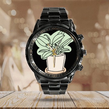 Discover houseplants agave aesthetic Calendar Steel Band Watch