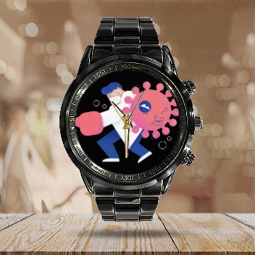 Discover Health Care Professional Beating Coronavirus Calendar Steel Band Watch