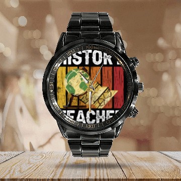 Discover History Teacher Job Historian Historic Calendar Steel Band Watch