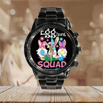 Discover Egg Hunt Squad green Calendar Steel Band Watch