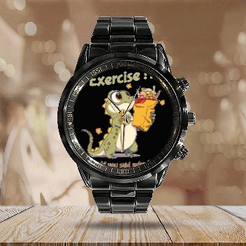 Discover Exercise or extra fries? Calendar Steel Band Watch